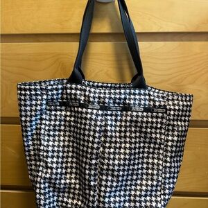 LeSportsac Black & White Houndstooth Tote